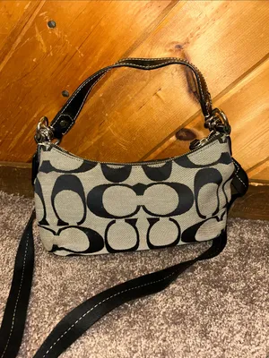 Coach legacy stripe Vintage 2000s monogram shoulder bag w long strap thumbnail 4