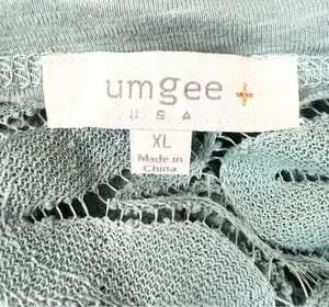 UMGEE Seafoam Green Lace Sleeve Sheer Lace Back High Low Tunic Top Size XL thumbnail 7