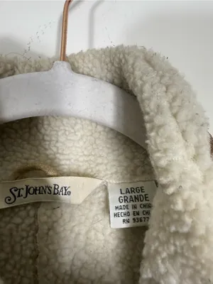 St. John’s Bay VINTAGE Embroidered Genuine Suede Sherpa Penny Lane Jacket Large thumbnail 5