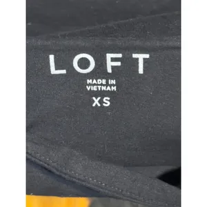 LOFT Black Ribbed Tank Top XS Wide Strap Stretch Fitted Sleeveless Basic thumbnail 4