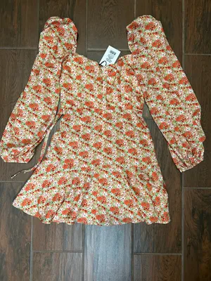 Showpo Adalina Long Sleeve Fit and Flare Mini Dress Floral Size 2 thumbnail 7