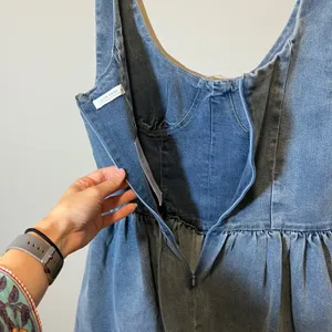 12th Tribe Denim Corset Mini Dress Blue Medium Wash XL NWT Country Western thumbnail 8