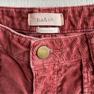 BA&SH Corduroy Maroon‎ Pants Sally Boyfriend Tapered Leg Size 26 thumbnail 3