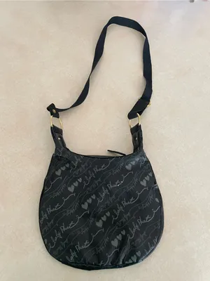 Baby Phat Vintage Y2K Black Shoulder Bag Purse Gold Heart Charm McBling Era thumbnail 10