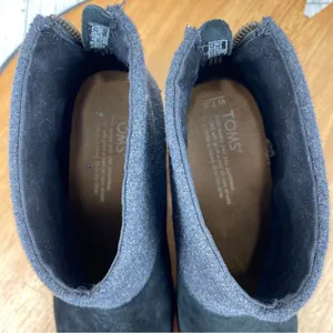 Toms Leila Bootie Ankle Boot Wool Suede Colorblock Gray‎ Black 7.5 thumbnail 8