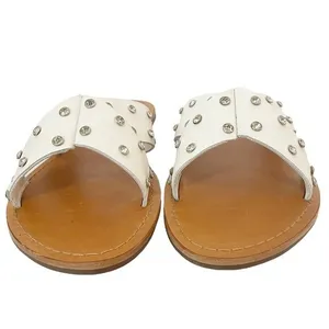 NWT Schutz Marilu Sandal White Leather Rhinestone Studded Slide Women’s Size 9.5 thumbnail 11
