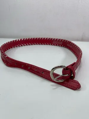 Justin Boots Red Leather Belt Top Grain Cowhide Embellished Western 28 USA Made thumbnail 2