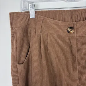Halara High Rise Corduroy Pleated Straight Pants Soft Casual Brown Large Tall thumbnail 5