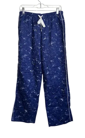 Victoria’s Secret Celestial Wide Leg Pajama Pants Blue Metallic thumbnail 1