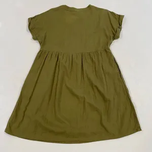 Universal Thread Olive Green V Neck Babydoll Dress Women XS Short Sleeve Pockets thumbnail 2