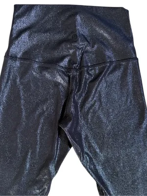 EUC Lululemon Align High-Rise Shimmer Leggings Luxe Shime Foil Navy Silver Sz. 4 thumbnail 6