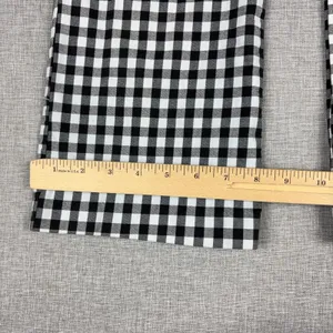 Free People Pants Womens Large Black White Gingham Twill Stretch Crop Kick Flare thumbnail 5