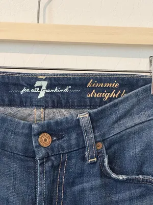 7‎ For All Mankind Kimmie Jeans Size 25 Blue Denim Low Rise Straight Leg Capsule thumbnail 4