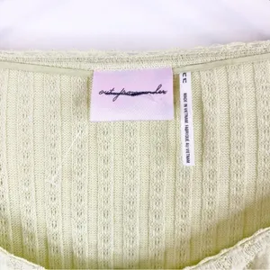 Urban Outfitters Out From Under Button Front Long Sleeve Top Women's M Green Y2K thumbnail 5
