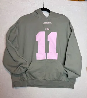 Lonely Ghost Always Thinking Of You Hoodie Sage Green Pink 11:11 Graphic 2X thumbnail 1