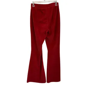 Aerie Groove ON Velour High Waisted Flare Pant Pull ON‎ Ribbed Red Size S thumbnail 2