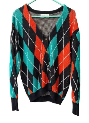 Urban Outfitters size XS oversized argyle cardigan thumbnail 1