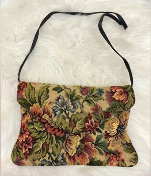 Vintage 90’s Floral Tapestry Purse/ Clutch thumbnail 1