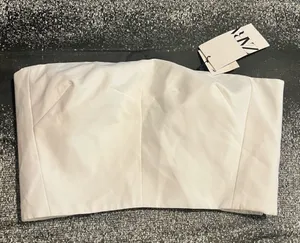 Womens large NWT Zara White Structured Strapless Tube Top thumbnail 1