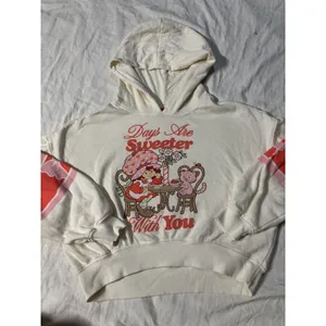 The World of Strawberry Shortcake Cream Graphic Hoodie XS 0-2 Y2K Kawaii thumbnail 2