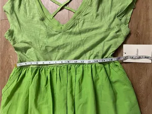 BOHME Aria Eyelet Lace Mini Dress in Green thumbnail 9