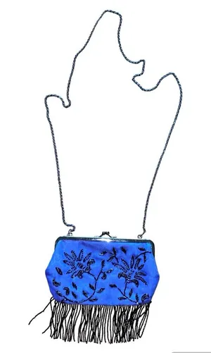 Cache satin hand beaded evening bag thumbnail 1