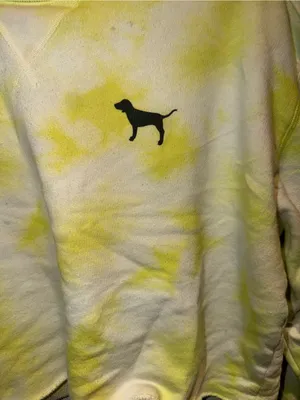 VS PINK Yellow Crop Tie-dye Crewneck thumbnail 5
