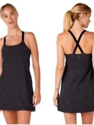 Beyond Yoga Spacedye Move It Dress Charcoal Gray Tank Dress with Black Straps S thumbnail 3