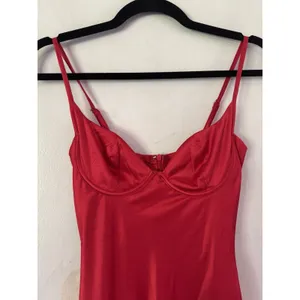 NWT BabyBoo Athena Maxi Dress Red Satin Slip Size XS thumbnail 5