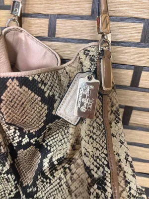 Coach tan Madison python shoulder bag thumbnail 3
