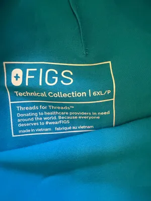 FIGS Yola Skinny Scrub Pants Blue with Silver Grey drawstring waistband Sz 6XLP thumbnail 7