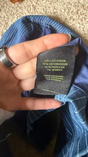 House of Harlow 1960 Denim Cropped Blue White Pinstripe Vest thumbnail 6