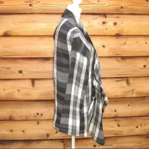 NWT Lucky Brand Black Gray Wrap Jacket Cardigan thumbnail 5