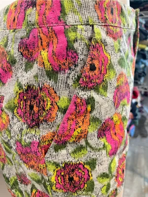 Zara Neon Floral Jacquard Shorts in Pink & Green thumbnail 3