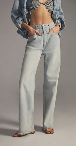 ANTHROPOLOGIE | PILCRO The Joey High-Rise Relaxed Jeans Light Wash Denim Size 25 thumbnail 1