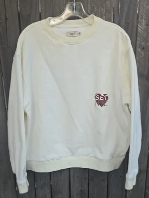 SET Active NYC Heart Graphic Crewneck Sweatshirt White Size S thumbnail 1