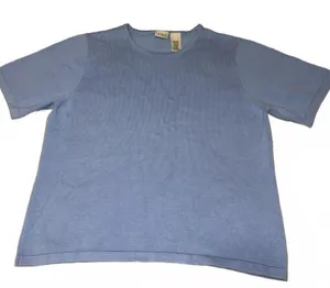 L.L.Bean Women's Size M Reg Light Blue Cotton Top Tshirt Size Medium 1% Elastane thumbnail 1