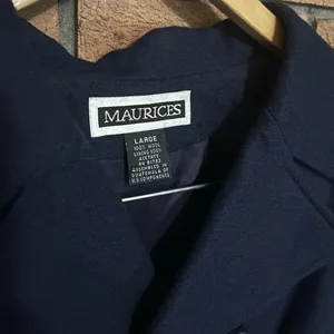 Vintage 90s 100% Wool Maurice’s Navy Blue Pea Coat Button Jacket Size Large thumbnail 2