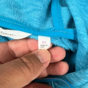 Athleta Hoodie Womens XL Blue Pullover Fleece Kangaroo Pocket Thumbholes Stretch thumbnail 10