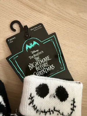 Disney Tim Burton's The Nightmare Before Christmas Slipper Socks and Crew Socks thumbnail 3