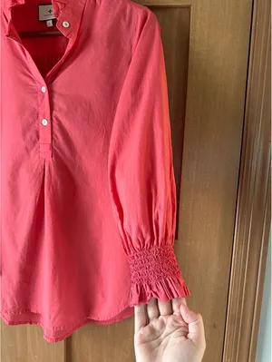 Tuckernuck Teagan Popover Blouse Shirt 100% Cotton in Pink Women’s Small thumbnail 4