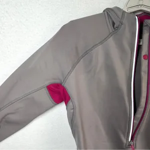 Salomon Half 1/2 Zip Hoodie Pullover Women's M Gray Pink Fleece Thermal Pockets thumbnail 4