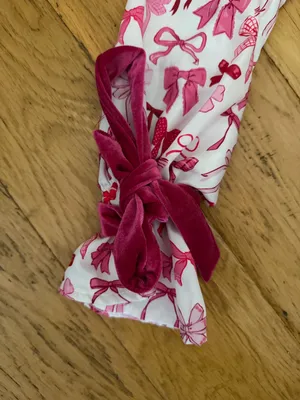 S - SIMPLY SOUTHERN Collection - Pink bows Button-Up Pajama Set thumbnail 4