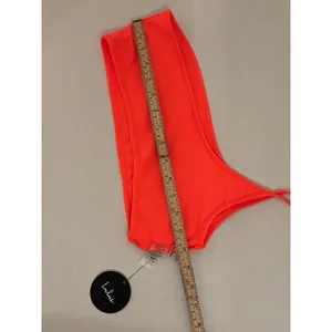 Lulus off shoulder one strap orange bandeau swimsuit sports bra workout top sz M thumbnail 6