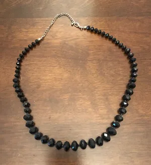 Beaded black necklace thumbnail 1