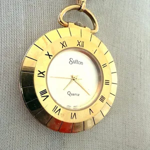 Vintage Sutton Quartz Pendant Watch Necklace Gold thumbnail 2