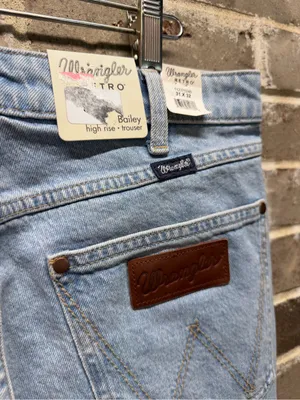 Wrangler Retro Bailey High Rise Trouser Women 31 x 32 Denim Blue Jeans NWT thumbnail 4