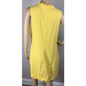 Briggs Yellow Linen Blend Pocket Dress Sz‎ M V-Neck Sleeveless Casual Above Knee thumbnail 8