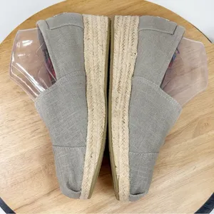 Bobs‎ by Skechers Highlights High Jinx Canvas Wedge Espadrille Shoes Tan 9 thumbnail 6