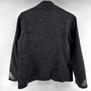 Vintage Christine Alexander Jean Jacket Swarovski Crystals Full Zip Black Large thumbnail 6
